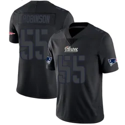 Men's Tyrese Robinson New England Patriots No.55 Limited Jersey - Black Impact