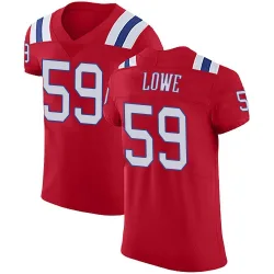 Men's Vederian Lowe New England Patriots No.59 Elite Vapor Untouchable Alternate Jersey - Red