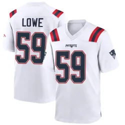 Men's Vederian Lowe New England Patriots No.59 Game Jersey - White