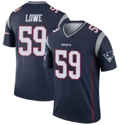 Men's Vederian Lowe New England Patriots No.59 Legend Jersey - Navy