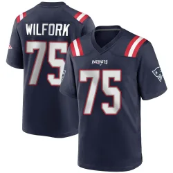 Men's Vince Wilfork New England Patriots No.75 Game Team Color Jersey - Navy Blue
