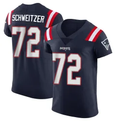 Men's Wes Schweitzer New England Patriots No.72 Elite Team Color Vapor Untouchable Jersey - Navy