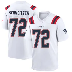 Men's Wes Schweitzer New England Patriots No.72 Game Jersey - White