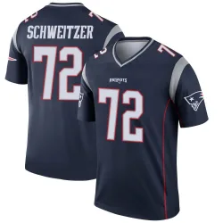 Men's Wes Schweitzer New England Patriots No.72 Legend Jersey - Navy