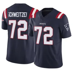 Men's Wes Schweitzer New England Patriots No.72 Limited Vapor F.U.S.E. Jersey - Navy