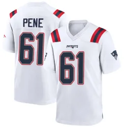 Men's Wilfried Pene New England Patriots No.61 Game Jersey - White