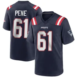 Men's Wilfried Pene New England Patriots No.61 Game Team Color Jersey - Navy Blue
