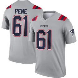 Men's Wilfried Pene New England Patriots No.61 Legend Inverted Jersey - Gray