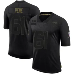 Men's Wilfried Pene New England Patriots No.61 Limited 2020 Salute To Service Jersey - Black