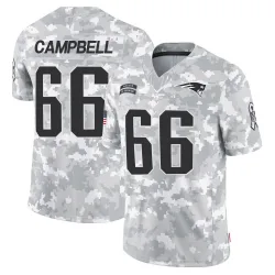Men's Will Campbell New England Patriots No.66 Limited 2024 Salute to Service Jersey - Arctic Camo