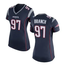 Women's Alan Branch New England Patriots No.97 Game Team Color Jersey - Navy Blue