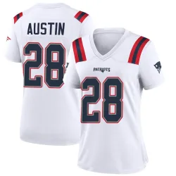 Women's Alex Austin New England Patriots No.28 Game Jersey - White