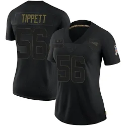 Women's Andre Tippett New England Patriots No.56 Limited 2020 Salute To Service Jersey - Black