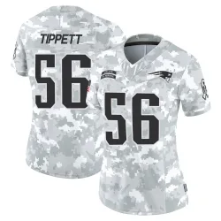 Women's Andre Tippett New England Patriots No.56 Limited 2024 Salute to Service Jersey - Arctic Camo
