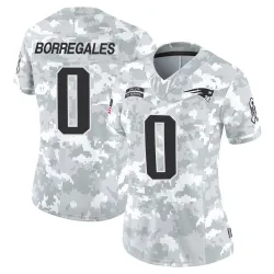 Women's Andres Borregales New England Patriots No.0 Limited 2024 Salute to Service Jersey - Arctic Camo