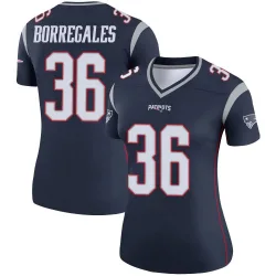Women's Andy Borregales New England Patriots No.36 Legend Jersey - Navy