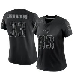 Women's Anfernee Jennings New England Patriots No.33 Limited Reflective Jersey - Black