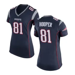 Women's Austin Hooper New England Patriots No.81 Game Team Color Jersey - Navy Blue