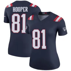 Women's Austin Hooper New England Patriots No.81 Legend Color Rush Jersey - Navy