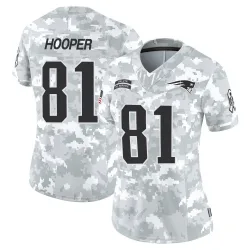 Women's Austin Hooper New England Patriots No.81 Limited 2024 Salute to Service Jersey - Arctic Camo