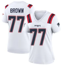 Women's Ben Brown New England Patriots No.77 Game Jersey - White