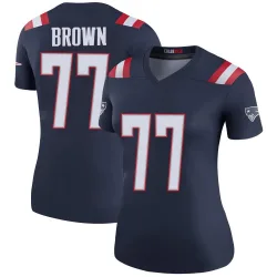 Women's Ben Brown New England Patriots No.77 Legend Color Rush Jersey - Navy