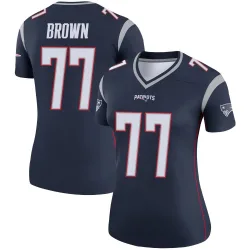 Women's Ben Brown New England Patriots No.77 Legend Jersey - Navy