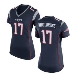 Women's Ben Wooldridge New England Patriots No.17 Game Team Color Jersey - Navy Blue