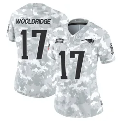 Women's Ben Wooldridge New England Patriots No.17 Limited 2024 Salute to Service Jersey - Arctic Camo