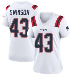 Women's Bradyn Swinson New England Patriots No.43 Game Jersey - White