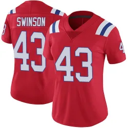 Women's Bradyn Swinson New England Patriots No.43 Limited Vapor Untouchable Alternate Jersey - Red