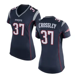 Women's Brandon Crossley New England Patriots No.37 Game Team Color Jersey - Navy Blue
