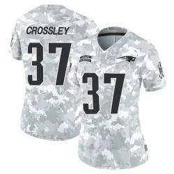 Women's Brandon Crossley New England Patriots No.37 Limited 2024 Salute to Service Jersey - Arctic Camo