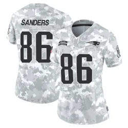 Women's Braylon Sanders New England Patriots No.86 Limited 2024 Salute to Service Jersey - Arctic Camo