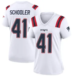 Women's Brenden Schooler New England Patriots No.41 Game Jersey - White