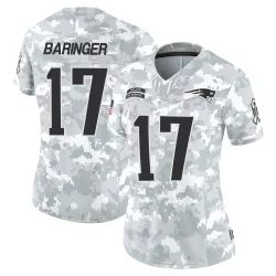 Women's Bryce Baringer New England Patriots No.17 Limited 2024 Salute to Service Jersey - Arctic Camo