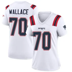Women's Caedan Wallace New England Patriots No.70 Game Jersey - White