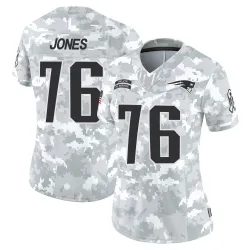 Women's Caleb Jones New England Patriots No.76 Limited 2024 Salute to Service Jersey - Arctic Camo