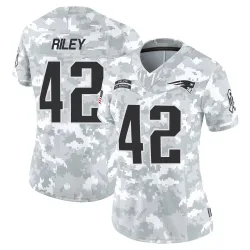 Women's Cam Riley New England Patriots No.42 Limited 2024 Salute to Service Jersey - Arctic Camo