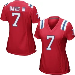 Women's Carlton Davis III New England Patriots No.7 Game Alternate Jersey - Red