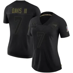Women's Carlton Davis III New England Patriots No.7 Limited 2020 Salute To Service Jersey - Black