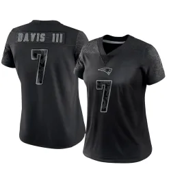 Women's Carlton Davis III New England Patriots No.7 Limited Reflective Jersey - Black