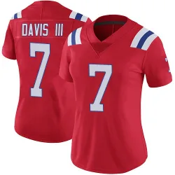 Women's Carlton Davis III New England Patriots No.7 Limited Vapor Untouchable Alternate Jersey - Red
