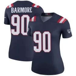 Women's Christian Barmore New England Patriots No.90 Legend Color Rush Jersey - Navy