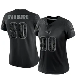Women's Christian Barmore New England Patriots No.90 Limited Reflective Jersey - Black