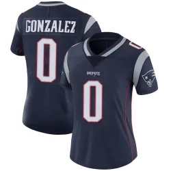 Women's Christian Gonzalez New England Patriots No.0 Limited Team Color Vapor Untouchable Jersey - Navy