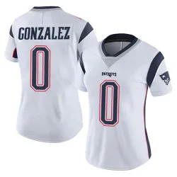 Women's Christian Gonzalez New England Patriots No.0 Limited Vapor Untouchable Jersey - White
