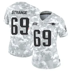 Women's Cole Strange New England Patriots No.69 Limited 2024 Salute to Service Jersey - Arctic Camo