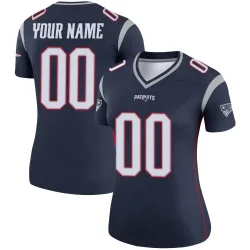 Women's Custom New England Patriots No.00 Legend Jersey - Navy