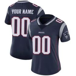 Women's Custom New England Patriots No.00 Limited Team Color Vapor Untouchable Jersey - Navy